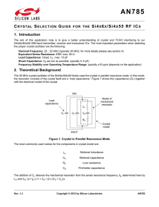 AN785: Crystal Selection Guide for the Si4x6x RF ICs