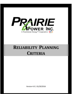 Reliability Planning Criteria