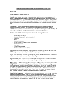 Understanding Induction Motor Nameplate Information