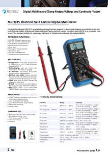 Digital Multimeters/Clamp Meters/Voltage and Continuity