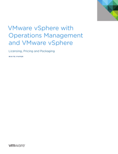 VMware vSphere: Licensing, Pricing and Packaging.
