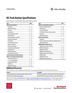 IEC Push Button Specifications Technical Data