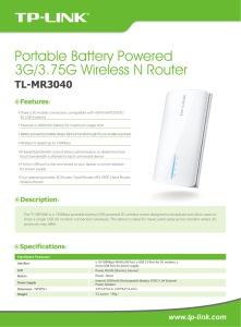 Portable Battery Powered 3G/3.75G Wireless N Router - tplink