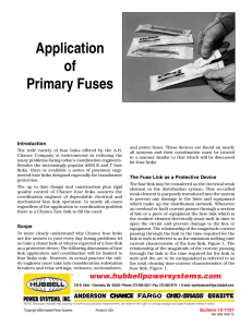 Application of Primary Fuses