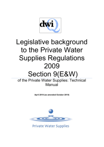 Legislative background to the Private Water Supplies