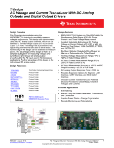 AC Voltage and Current Transducer With DC Analog Outputs and