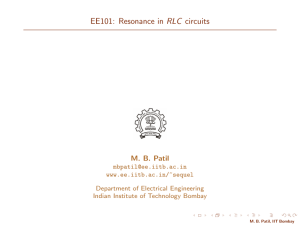 Resonance in RLC circuits - Department of Electrical Engineering