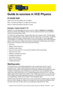 Guide to success in VCE Physics