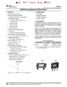 DRV5053 2.5 V to 38 V Analog Bipolar Hall Effect Sensor (Rev. C)