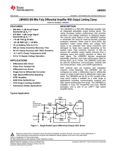 LMH6553 900 MHz Fully Differential Amplifier With Output Limiting