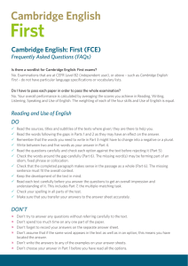First FAQs - Cambridge English