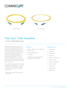 Fiber Optic Cable Assemblies Product Sheet