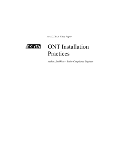 ONT Installation Practices - Sales Engine International