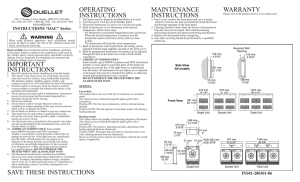 MAINTENANCE INSTRUCTIONS IMPORTANT INSTRUCTIONS