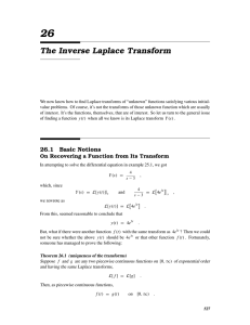 26 The Inverse Laplace Transform