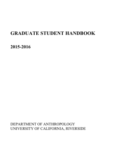 graduate student handbook - UCR Department of Anthropology
