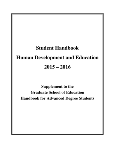HDE Student Handbook - Graduate School of Education