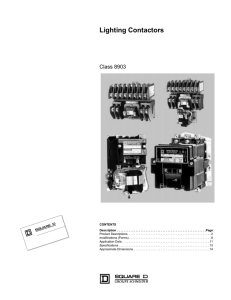 Lighting Contactors Catalog, Class 8903