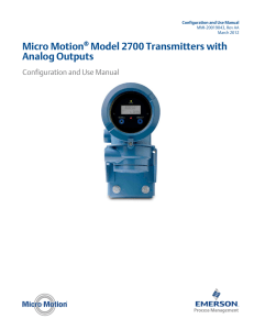 Micro Motion Model 2700 Transmitters with Analog Outputs