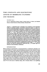 Time Constants and Electrotonic Length of Membrane Cylinders and
