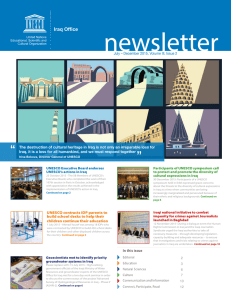 UNESCO Iraq Office newsletter, volume 3, issue 2, July