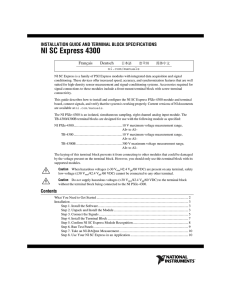 NI SC Express 4300 Installation Guide and Terminal Block