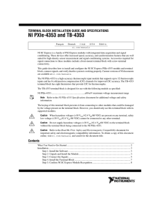 NI PXIe-4353 and TB-4353 Terminal Block Installation Guide and