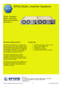 OPUS DUAL Inverter Systems