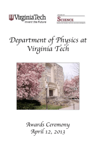 Department of Physics at Virginia Tech