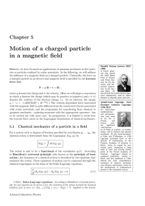 Motion of a charged particle in a magnetic field