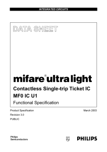 Contactless Single-trip Ticket IC MF0 IC U1