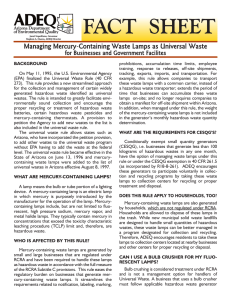 ADEQ Fact Sheet on Mercury