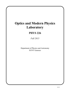Optics and Modern Physics Laboratory