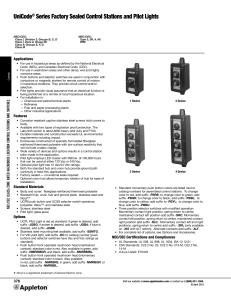 UniCode® Series Factory Sealed Control Stations and Pilot Lights