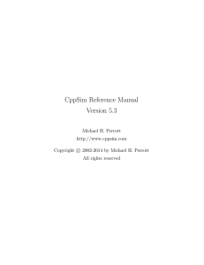 CppSim Reference Manual (Version 5.3)