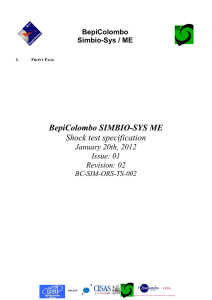 BepiColombo SIMBIO-SYS ME Shock test - Nouba