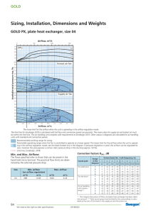 Sizing, Installation, Dimensions and Weights