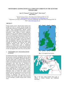 Monitoring Geomagnetically Induced Currents in the Scottish Power