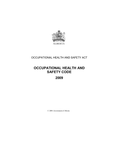 Occupational Health and Safety Code 2009