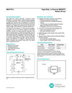 MAX1614 High-Side, n-Channel MOSFET Switch Driver