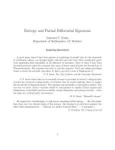 Entropy and Partial Differential Equations