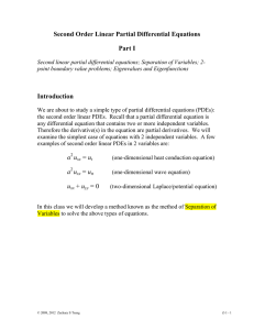Second Order Linear Partial Differential Equations Part I Introduction