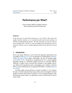 Performance per What? - Journal of Computer Graphics Techniques