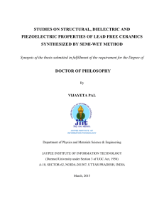 studies on structural, dielectric and piezoelectric properties of lead