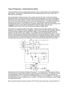 Theory Of Operation - Autotransformer Starter