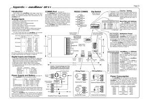 Introduction Analog Inputs Digital Inputs and Outputs Power Supply