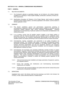 General Commissioning Requirements