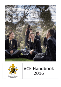 2016 VCE Handbook - Bacchus Marsh Grammar