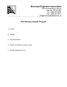 2015 Bursary Awards Program - Municipal Engineers Association
