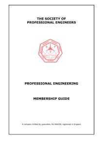 Membership Guidance Notes - The Society of Professional Engineers
